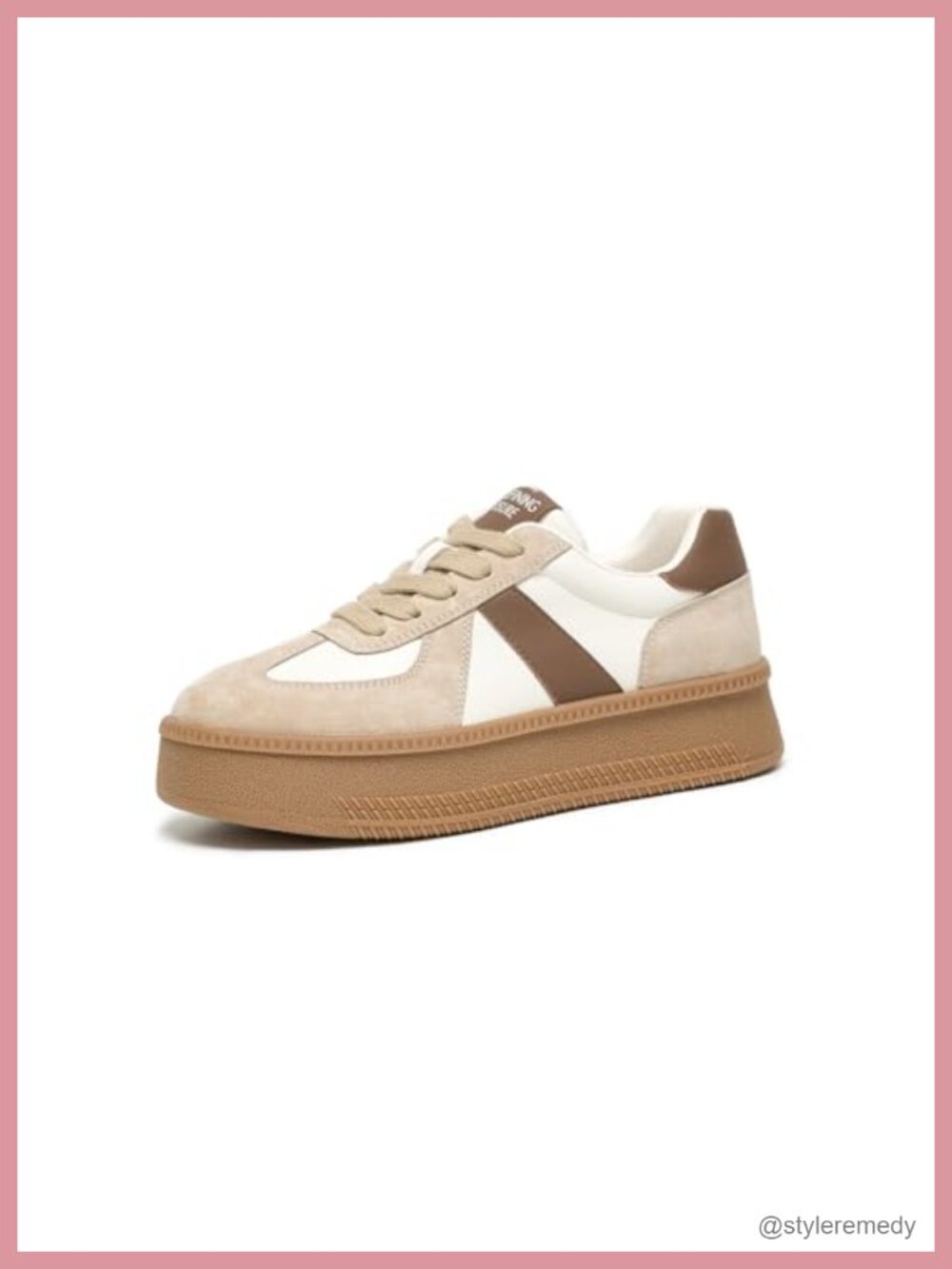 Womens Platform Retro Sneakers Suede Leather Lace Up Non-Slip Walking Shoes